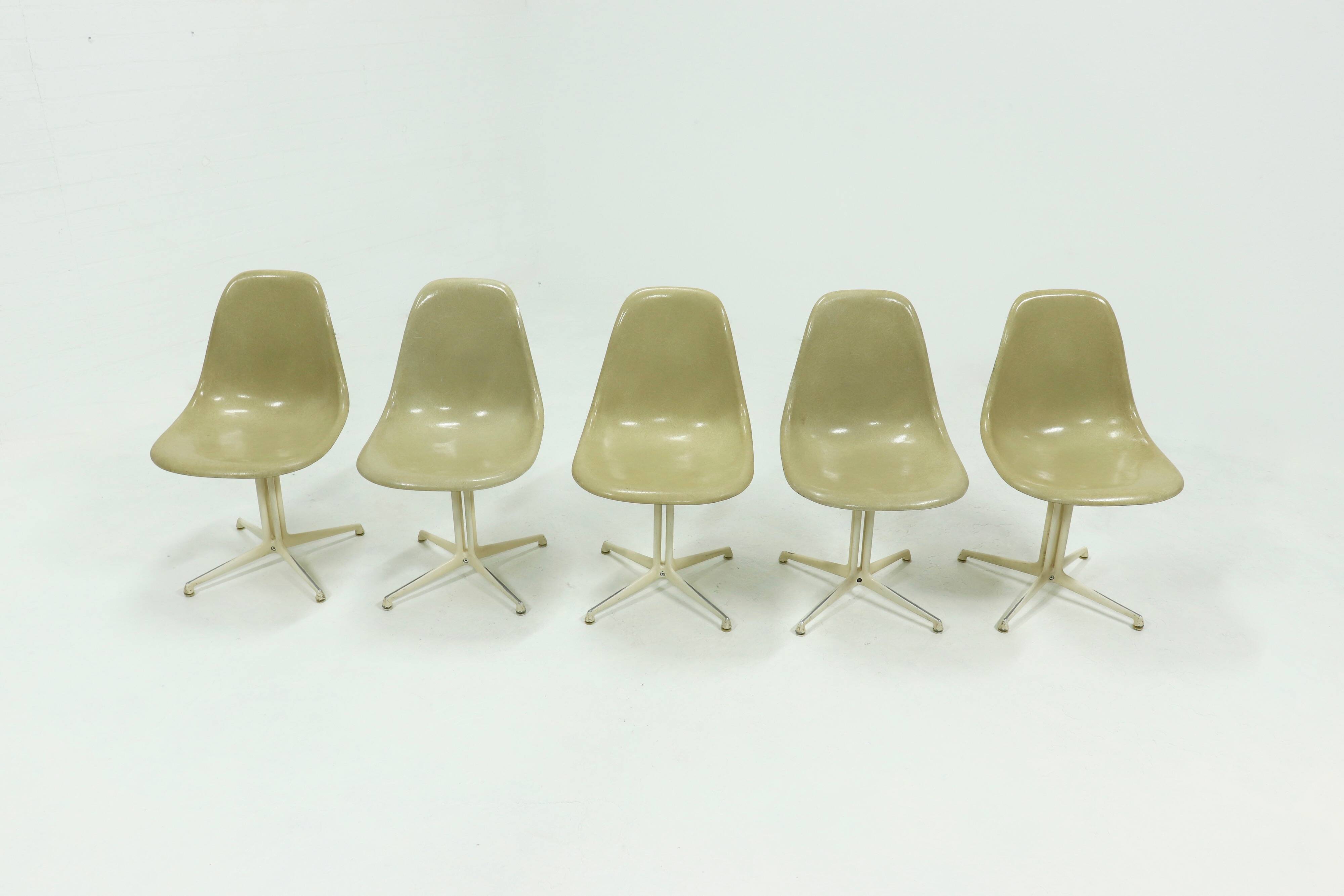 Set of 5 La Fonda Dining Chairs by Charles & Ray Eames for Vitra Herman Mil