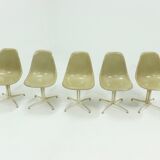 Set of 5 La Fonda Dining Chairs by Charles & Ray Eames for Vitra Herman Mil
