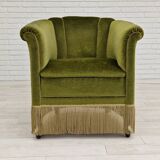 Danish velour armchair original condition beech wood 1960s
