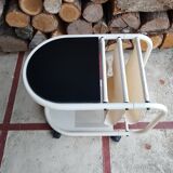 Magazine holder table with wheels end of sofa 1970