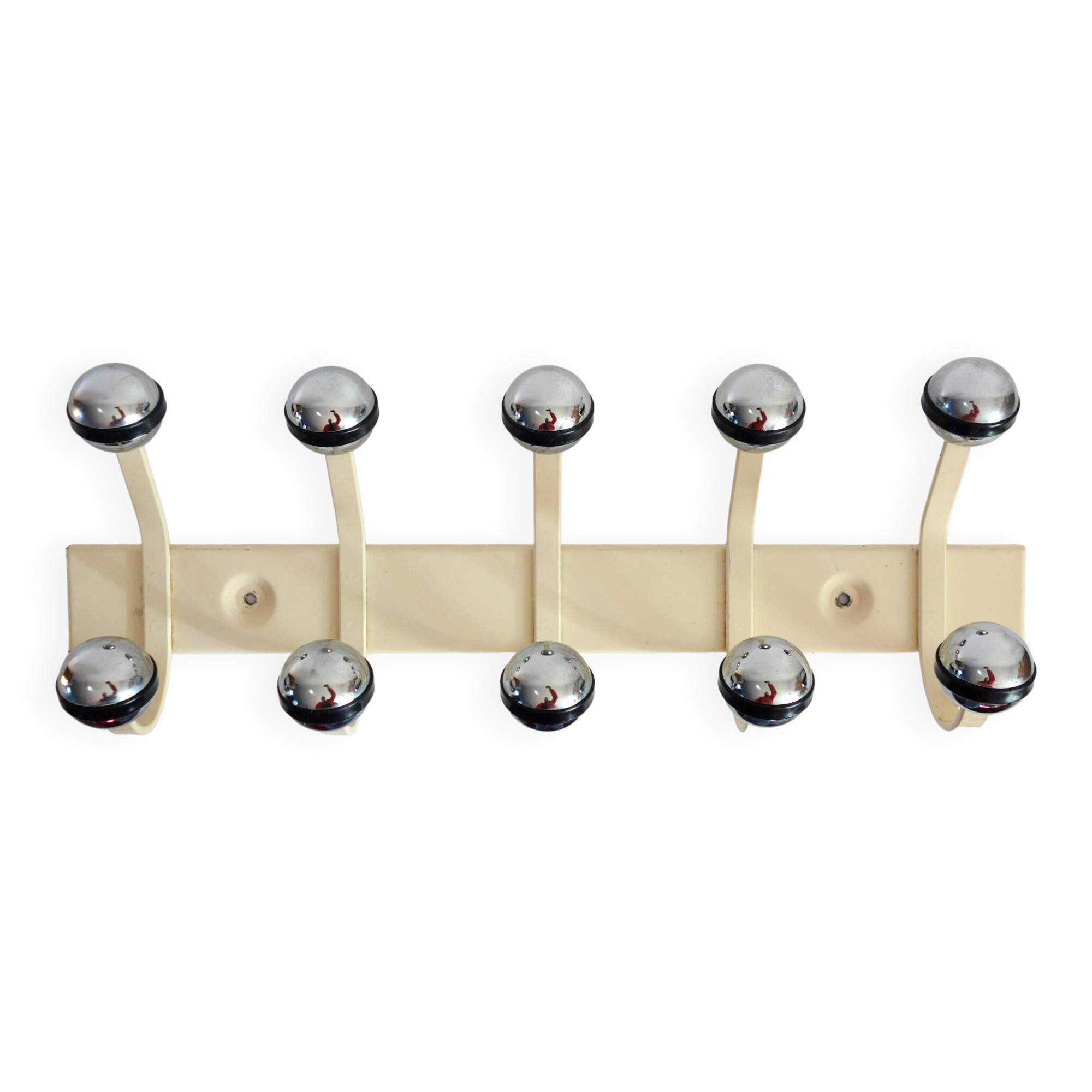 Wall coat rack 10 balls metal and vintage chrome