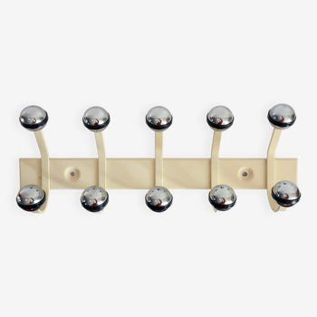 Wall coat rack 10 balls metal and vintage chrome