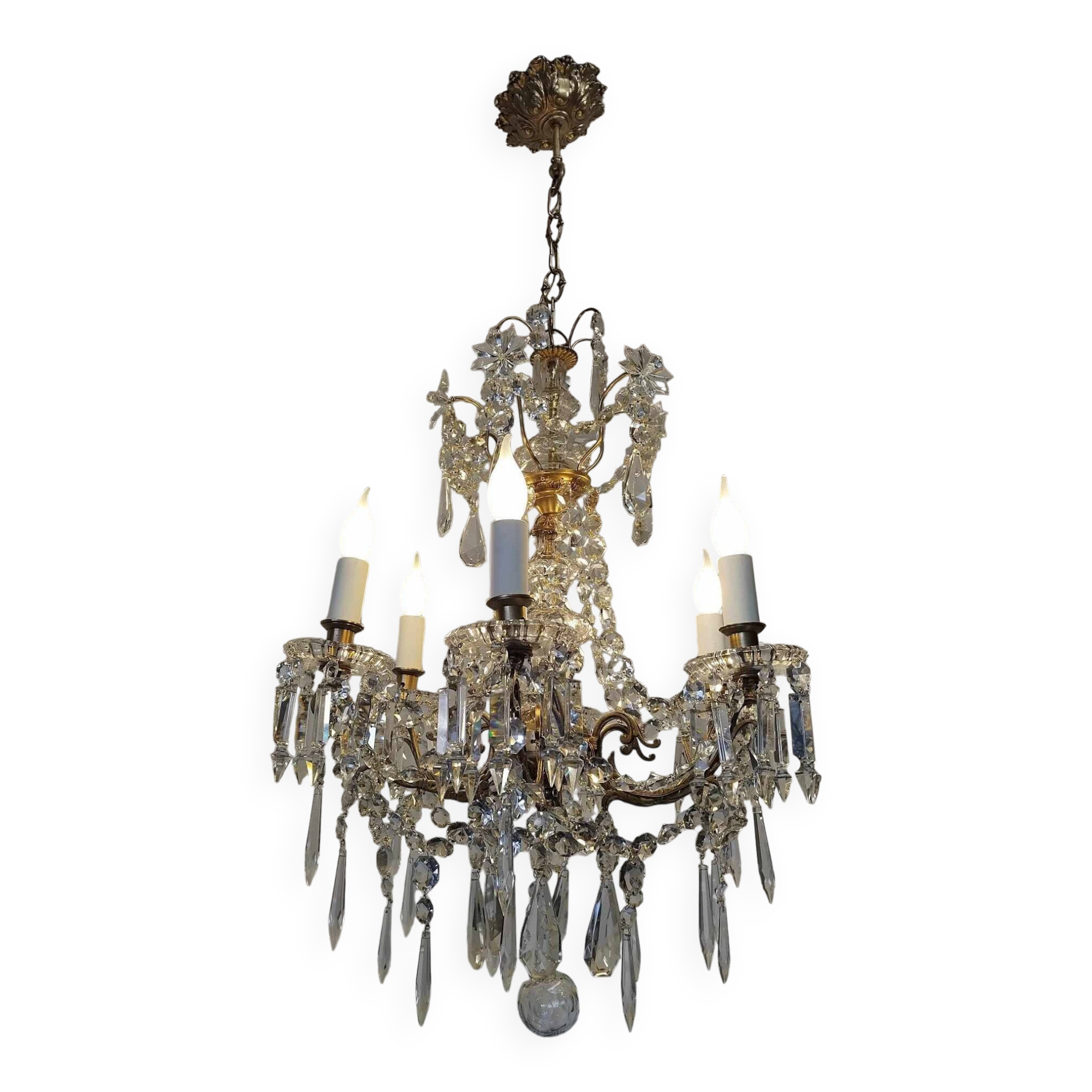 Large 19th century crystal chandelier