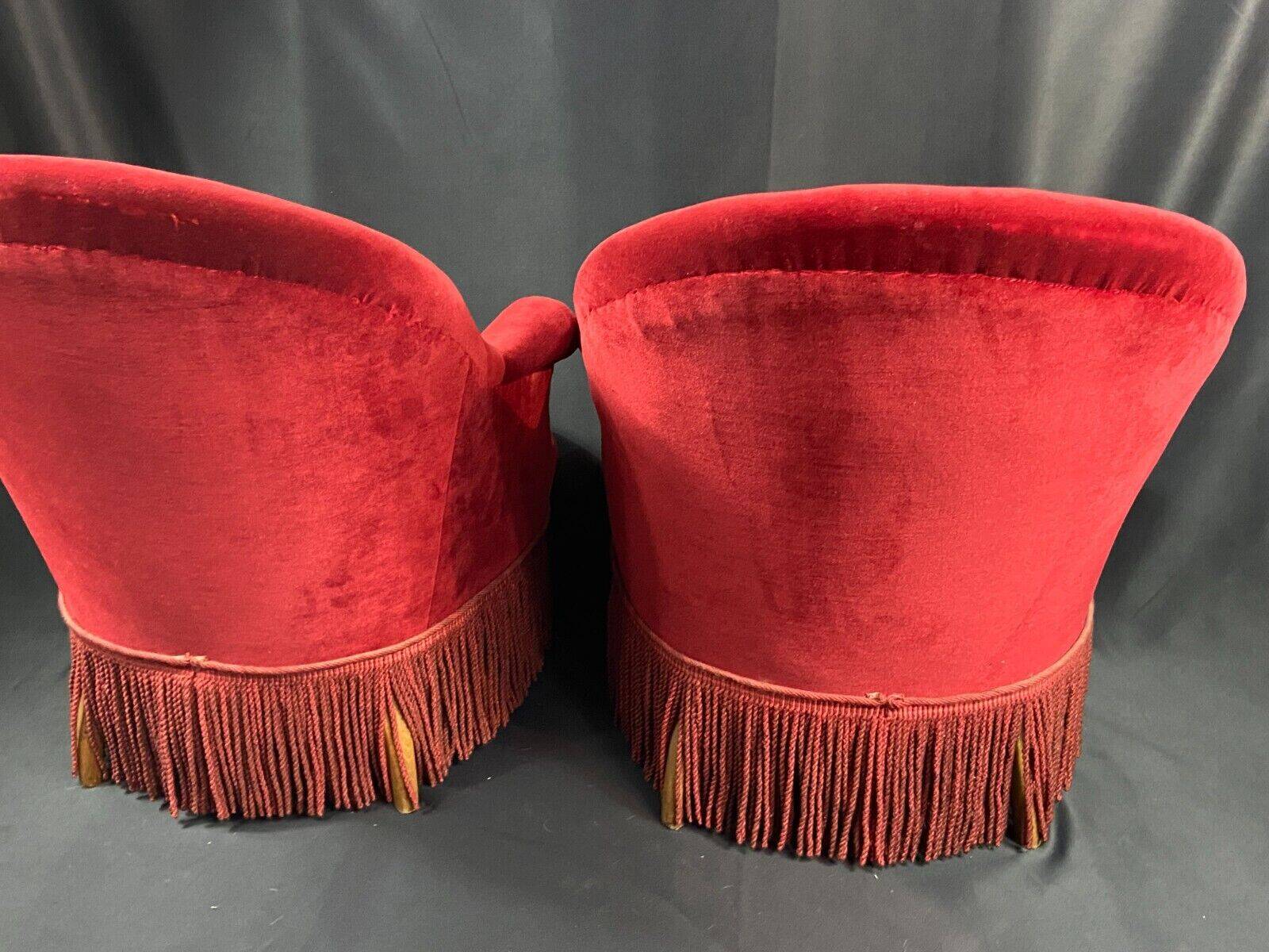 Pair of Napoleon III style toad armchairs