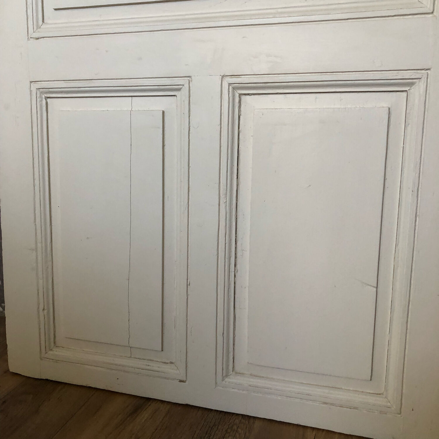 Old wooden glass door