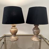 Mina France marble bedside lamp bases