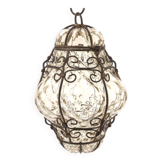 Venetian lantern pendant in Murano blown glass