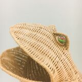 Olivier Cajan's frog magazine rack in 1975, wicker and rattan