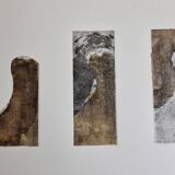 Collage, mixed technique, variations 1, abstract work, 59 cm