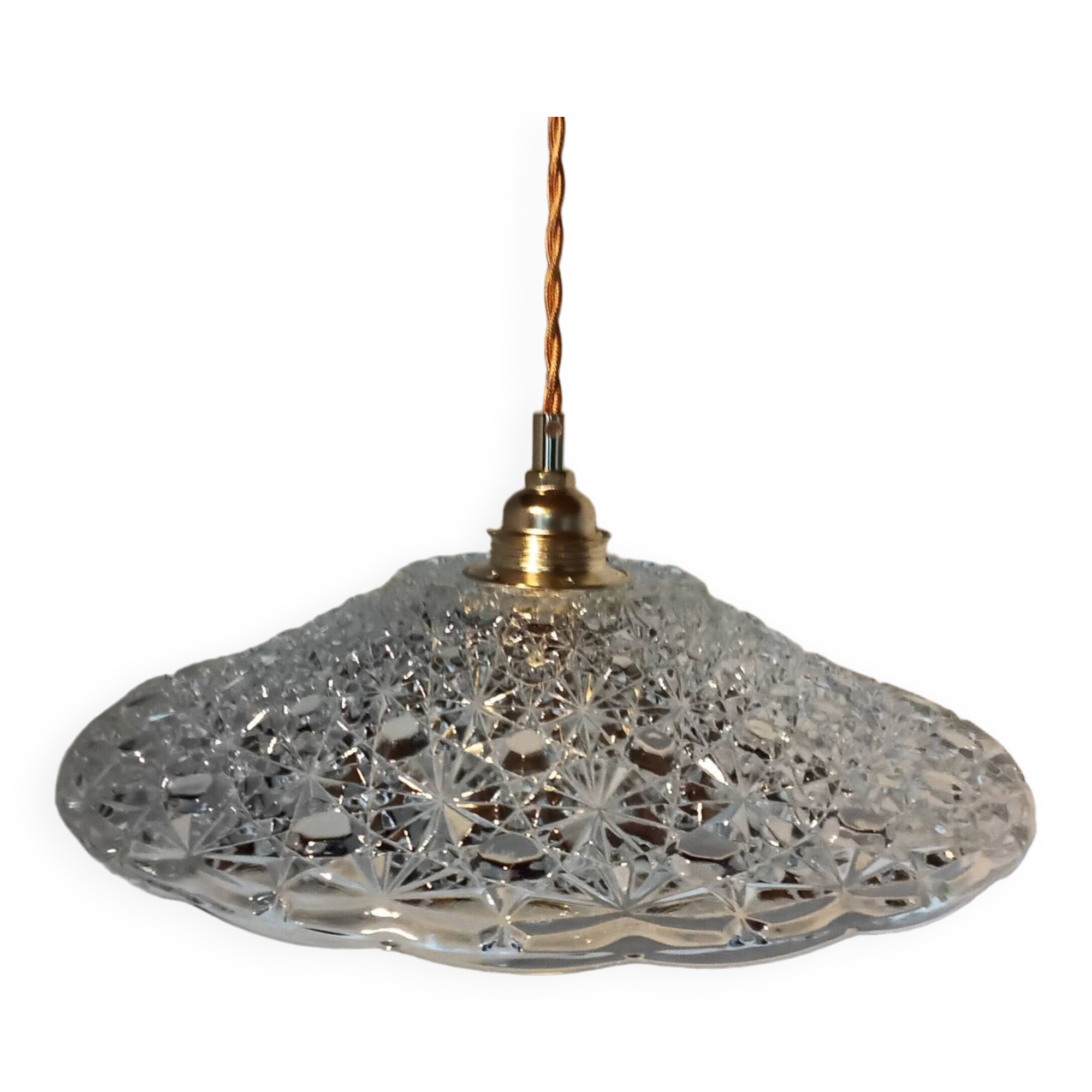 Vintage chiseled glass pendant light