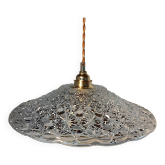 Vintage chiseled glass pendant light