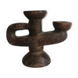 African vintage wood candlestick