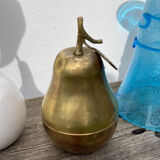 Pear fruit golden brass box