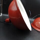 Rare x2 Lita pendant light design industrial lamp factory sheet metal 1960/70 loft