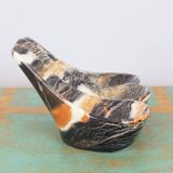 Vintage pipe holder or pipe rest in marbled effect tiles, SC3 Italy, vintage