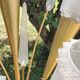 Vintage floor lamp in gilded brass with 5 glass tulips from the 50s