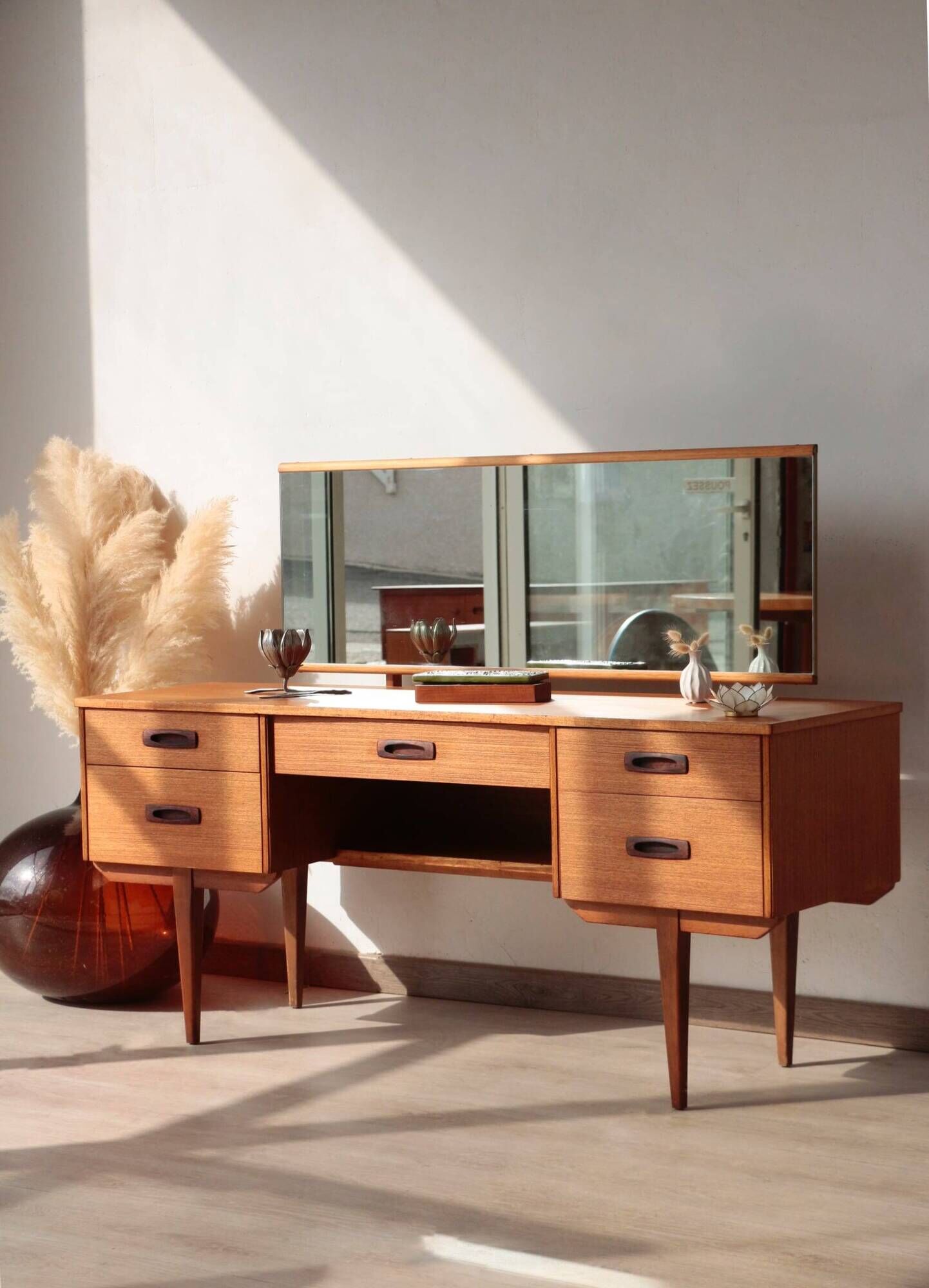 Vintage English Teak Dressing Table – Limelight Furniture – 1960s