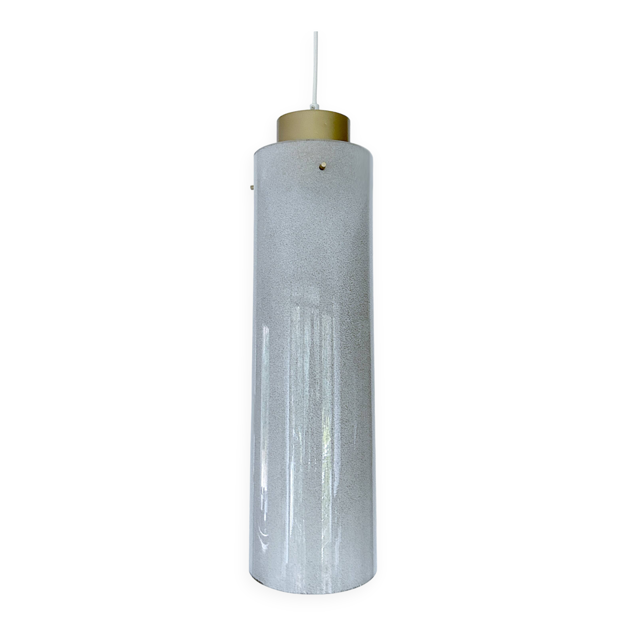 Large vintage glass pendant light, 60s