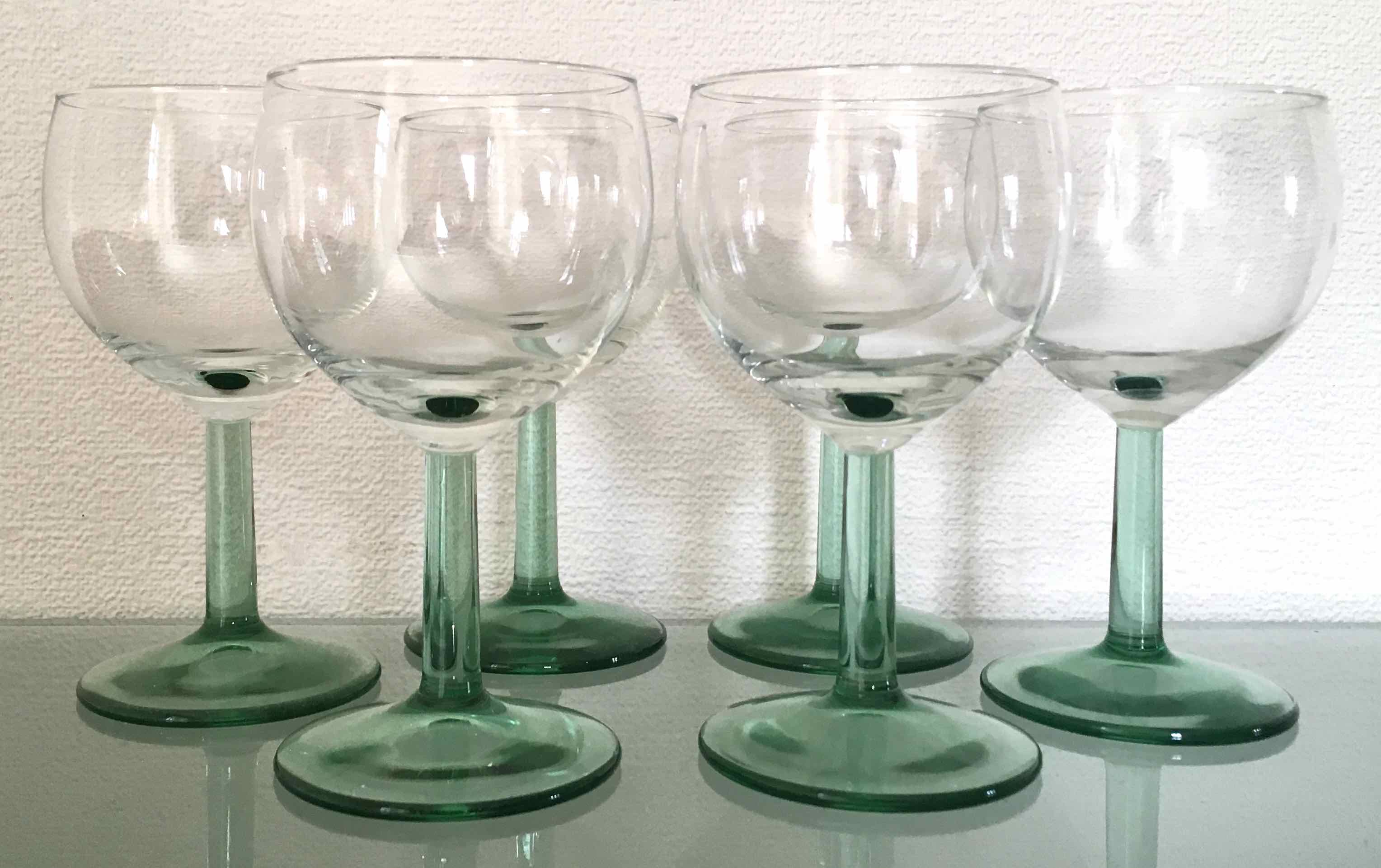 Set 6 vintage balloon glasses from Alsace