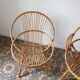 Trio de fauteuils rotin vintage