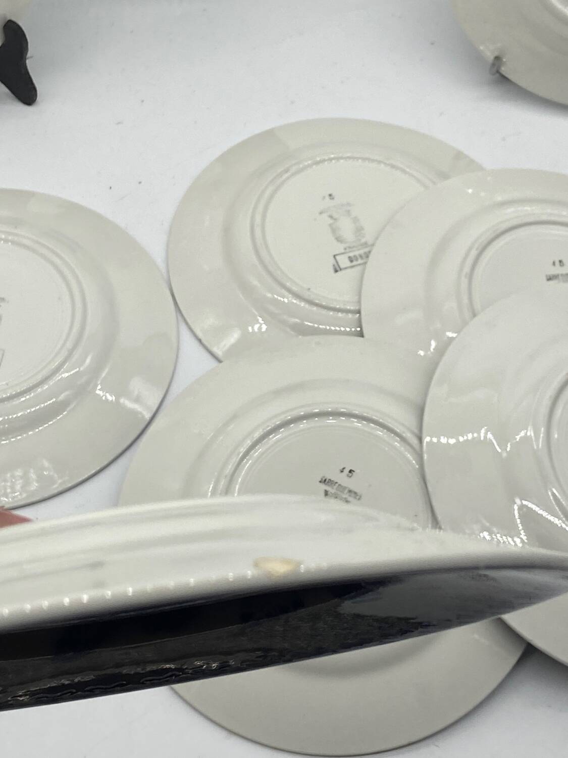 Service of 12 dessert plates, Sarreguemines / Digoin, DONON, vintage, old