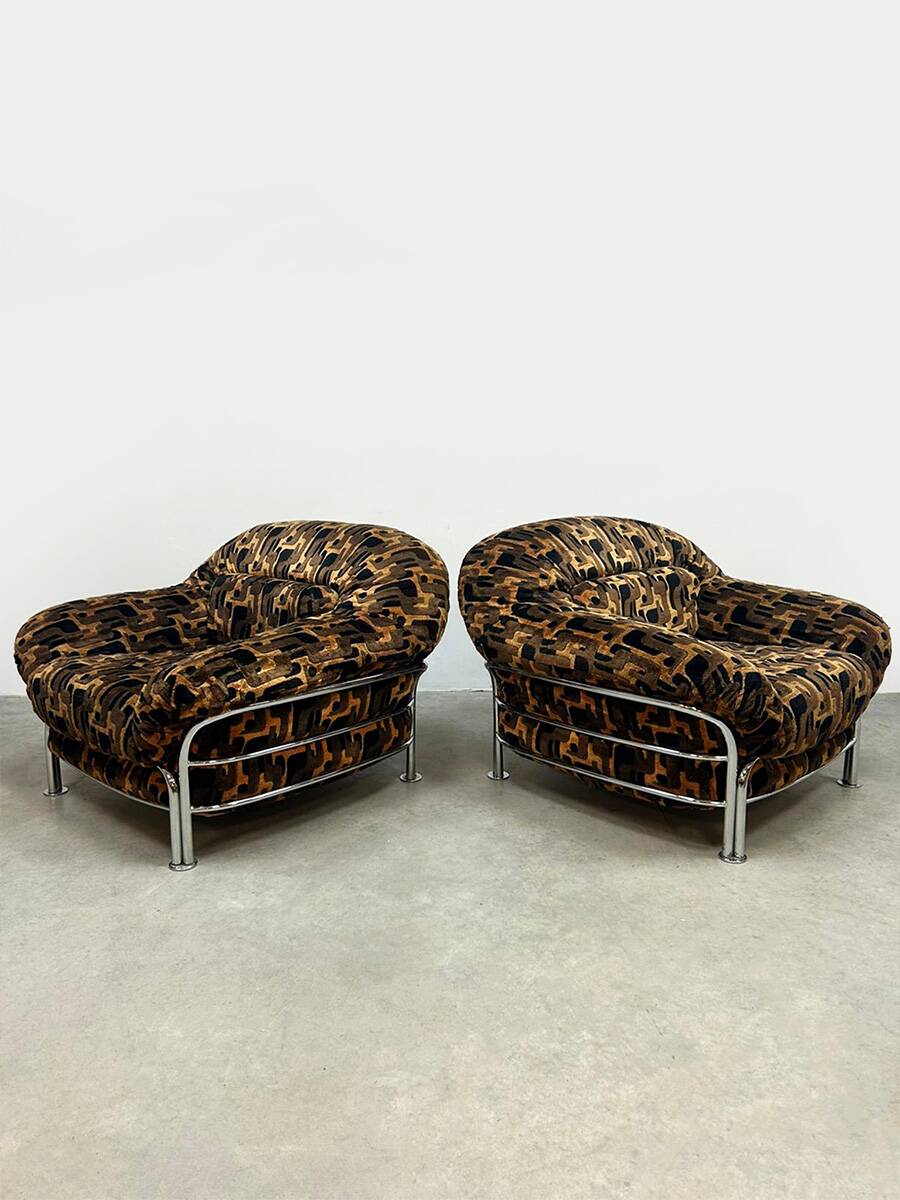Fauteuils tubulaires vintage au design italien