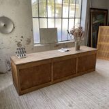 XL oak counter, trade furniture with multi-drawers