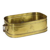 Grand cache-pot ovale en laiton vintage XL 41 cm