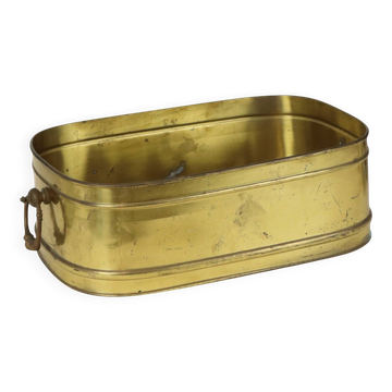 Large Oval Brass Planter Vintage XL Cachepot 41cm