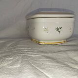 Antique butter dish in faience – Bird decoration – Late 19th / early 20th century