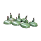 Set of 7 green industrial lamps in good condition, 1970s