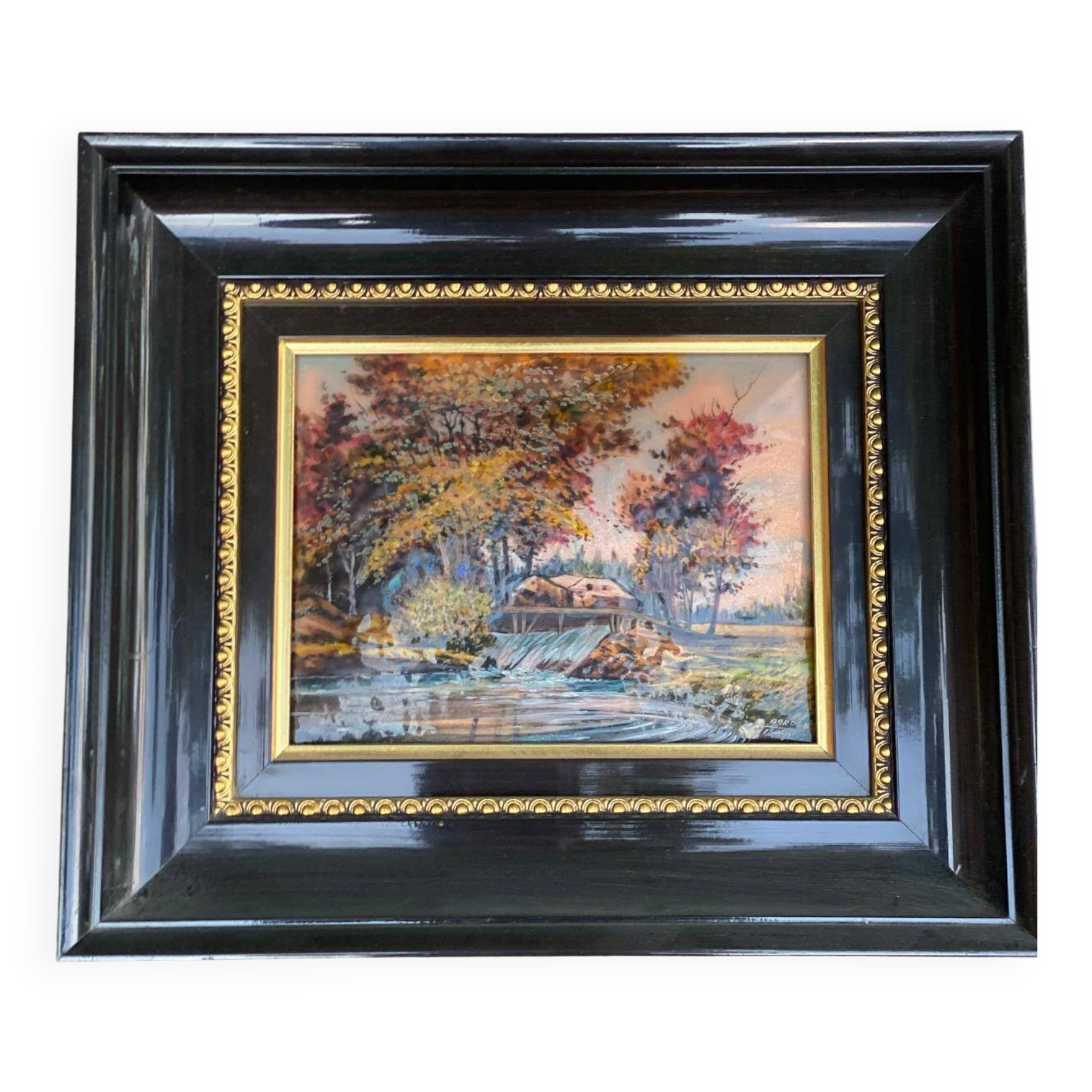 Bardet de Limoges black painting 36x31cm