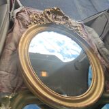 Pediment mirror in gold medallion with gold leaf 1840