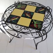 Ceramic coffee table with fish decoration, 1970s