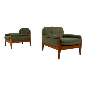 Mid-Century Modern Pair of Scandinavian Armchairs, 1960s - New Upholstery