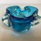 Blue Murano style ashtray dish.