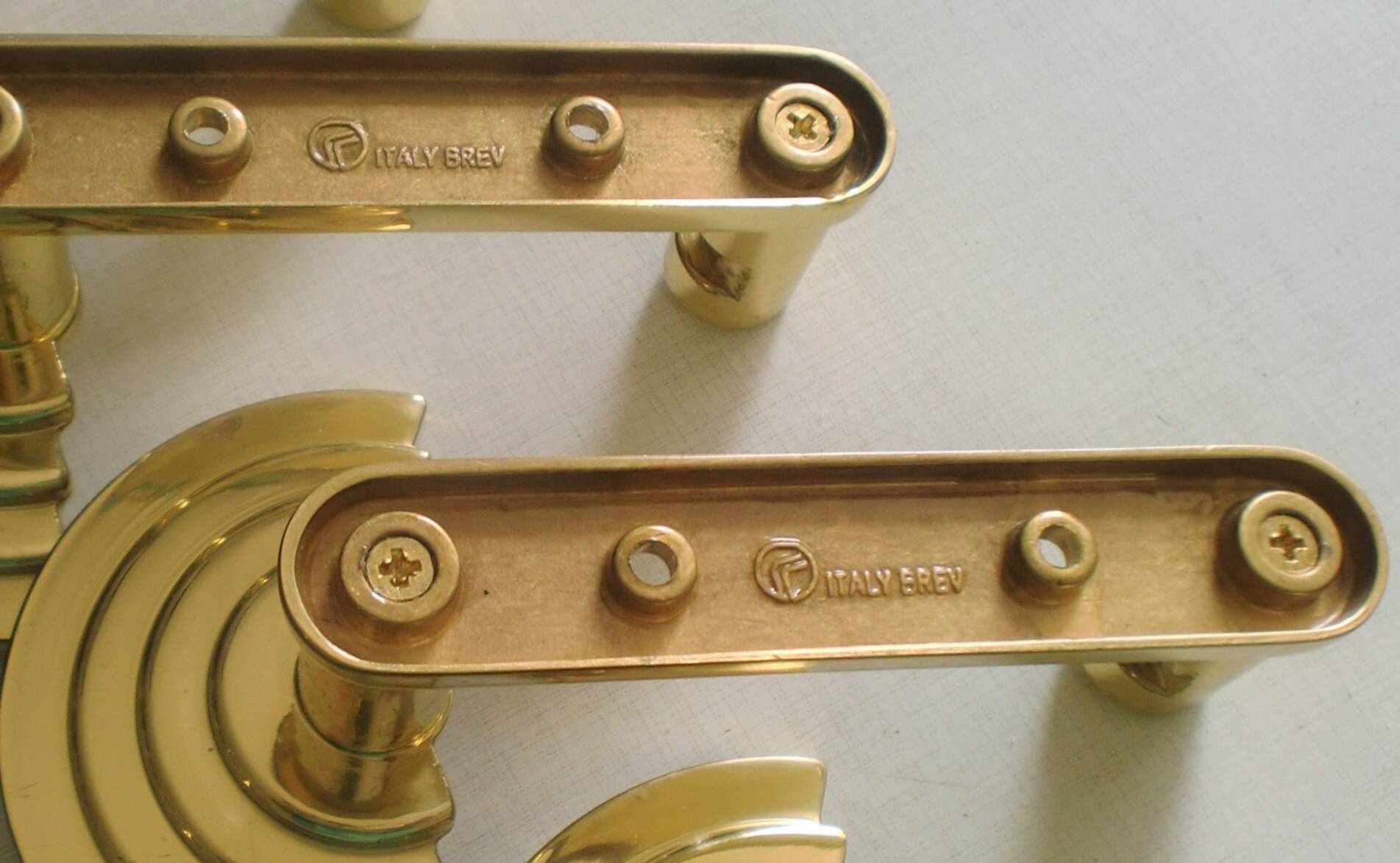 1 out of 10 pcs. Postmodern italian designer sottsass brass wall coat hooks