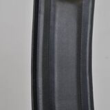 Vintage black leather dining chairs,  1980