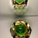 Cendrier Murano sommerso vert et ambre 1960
