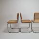 Set of 4 tubular frame and cane dining chairs by Marcel Breuer, 1970s