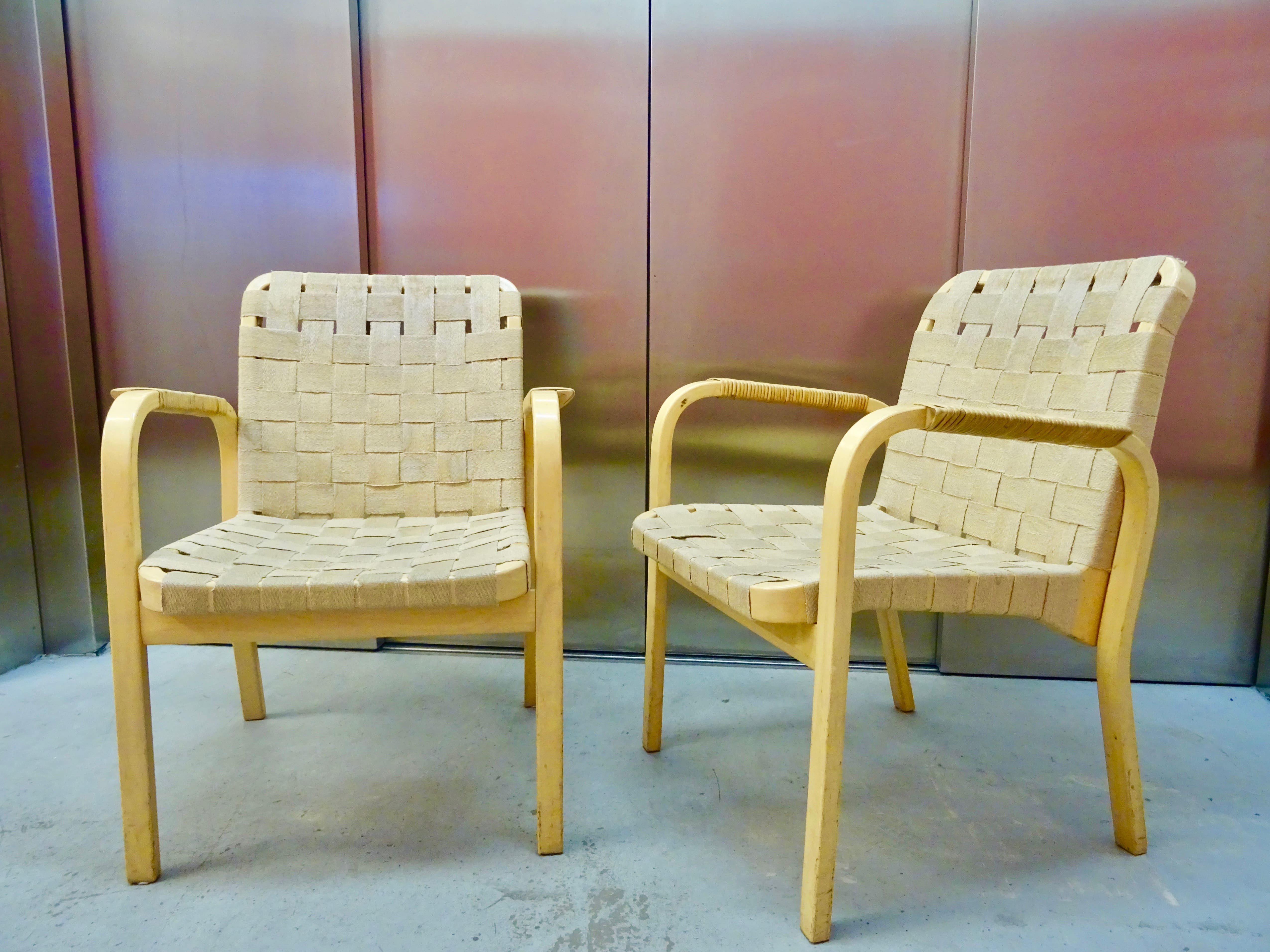 Pair of chairs model 45 by Alvar Aalto, circa 1950