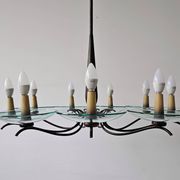 Brass Mid-Century Chandelier in the style of Pietro Chiesa