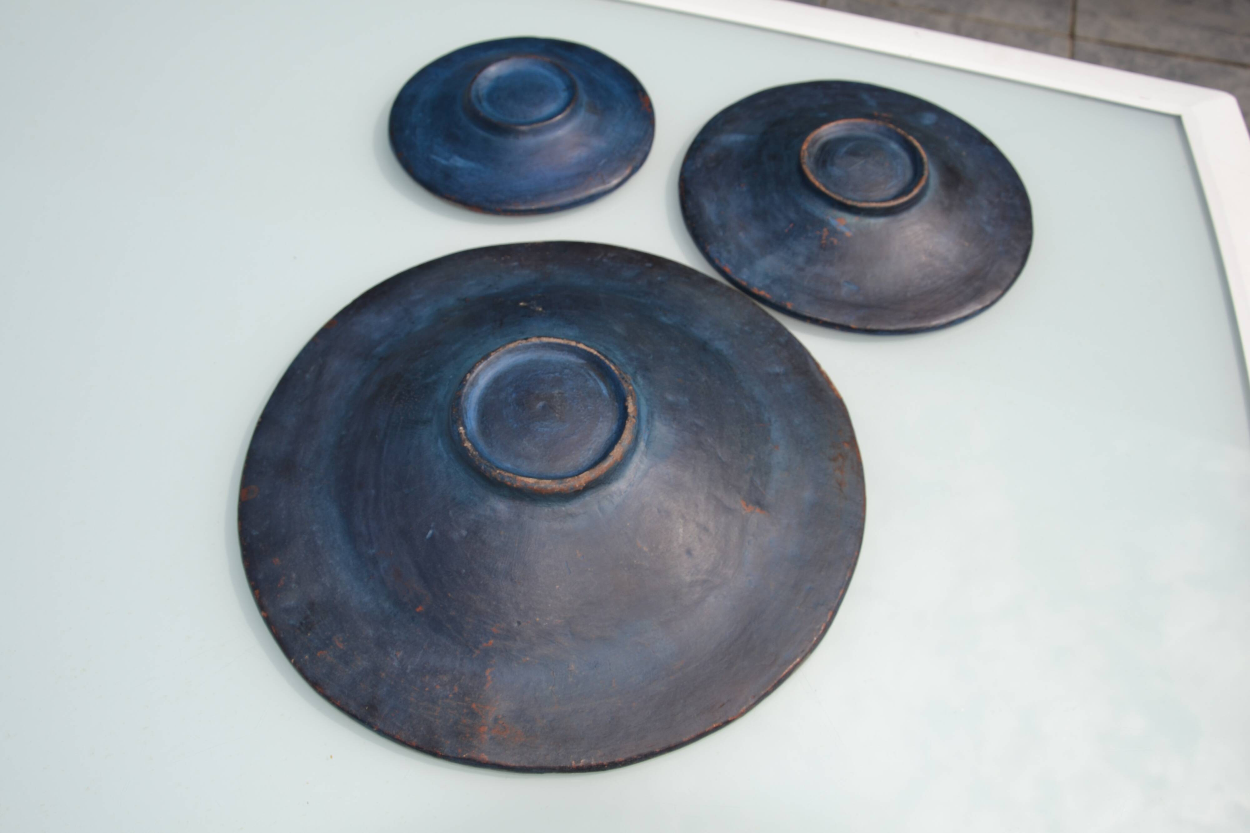 3 decorative handmade plates/trinket dishes