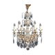Chandelier, silver bronze, Louis XV style crystal.