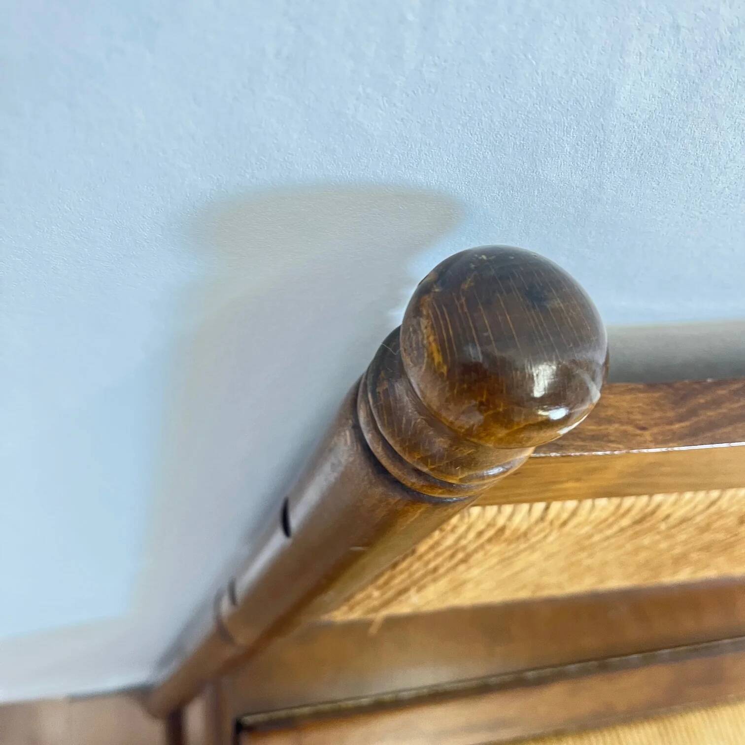 Provençal bench with backrest and integrated storage, 1960