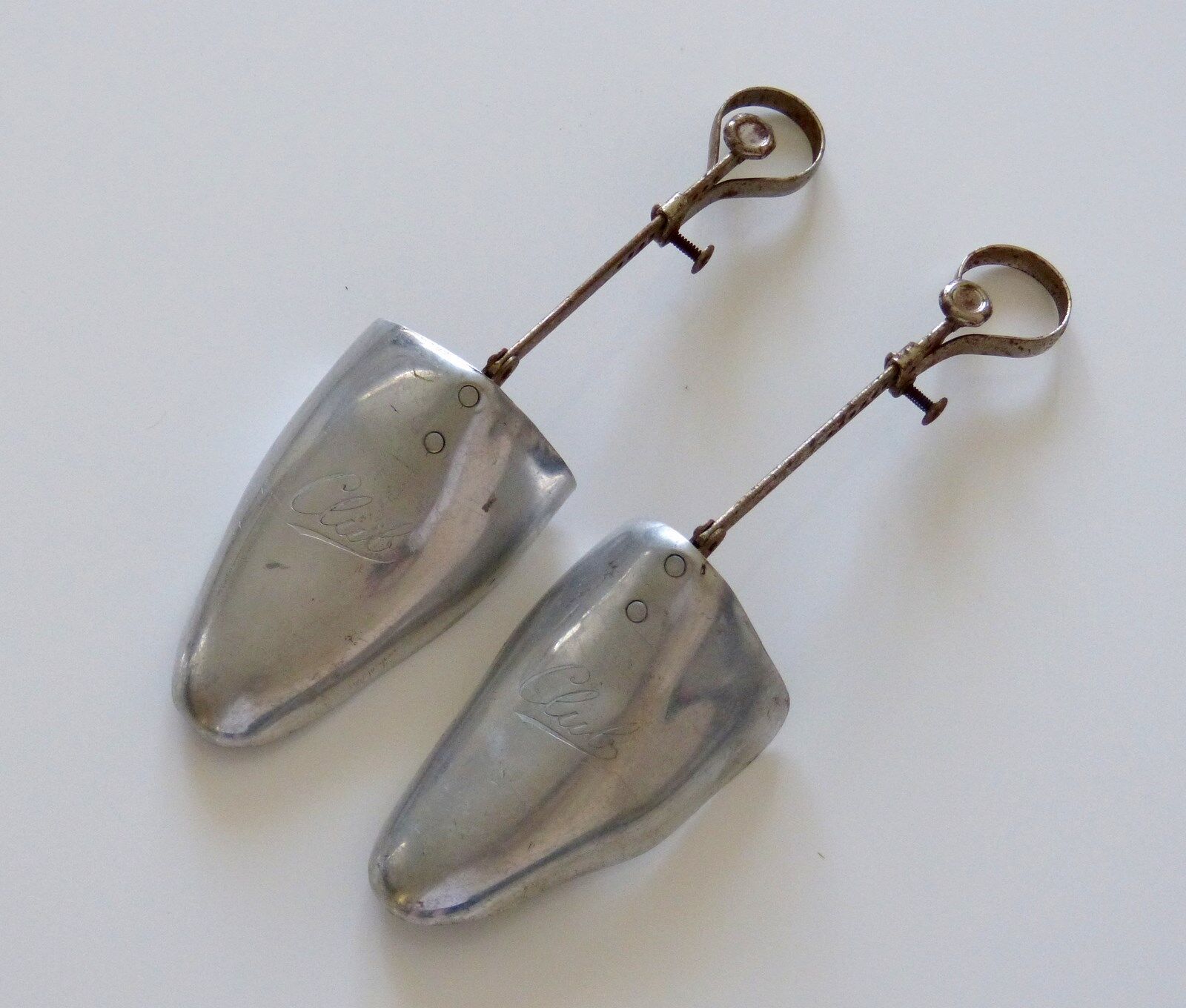 Pair of shoe trees former CLUB brand metal, aluminium.