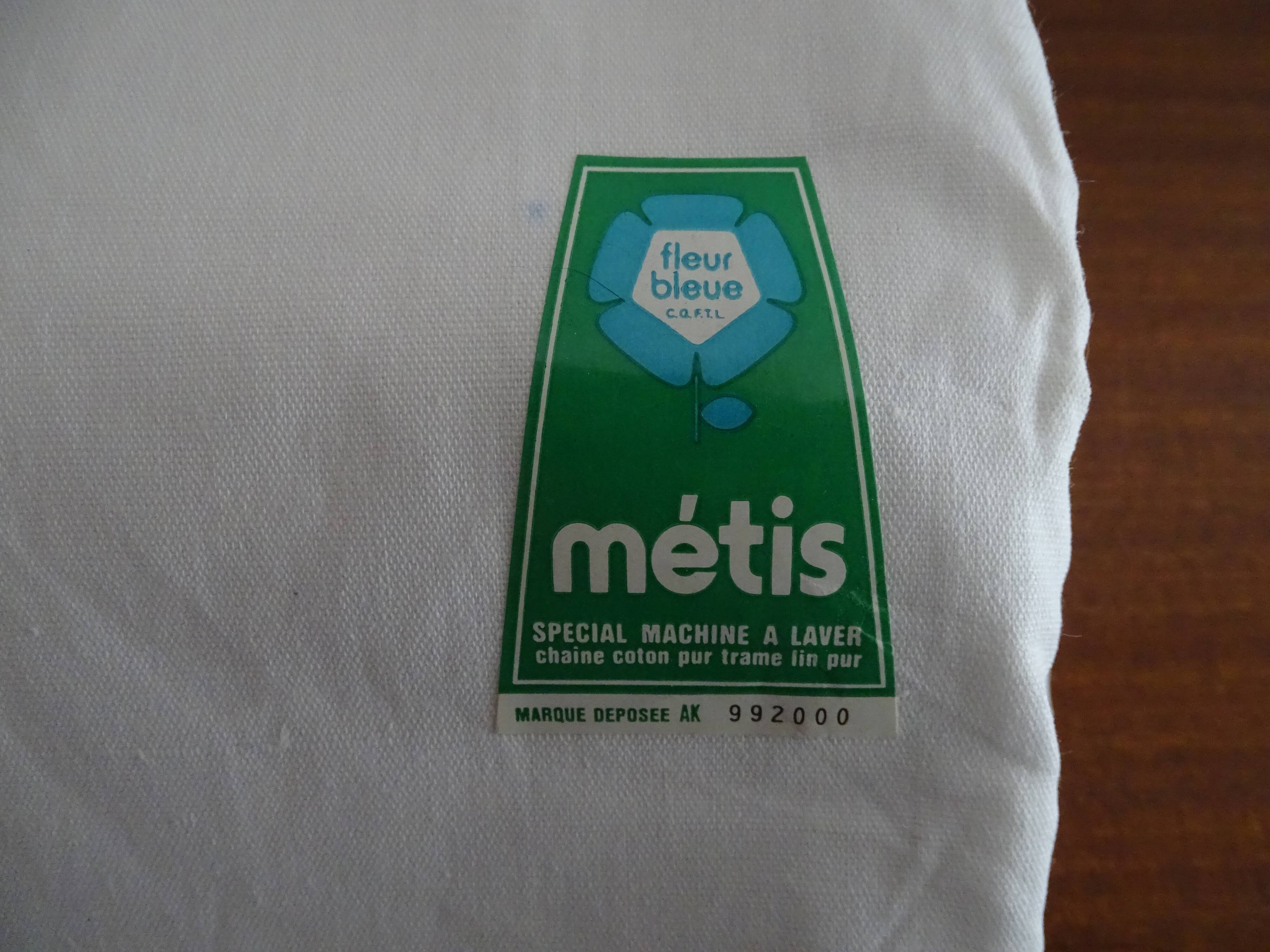 Flat sheet mestizo linen cotton "blue flower" 310 x 220