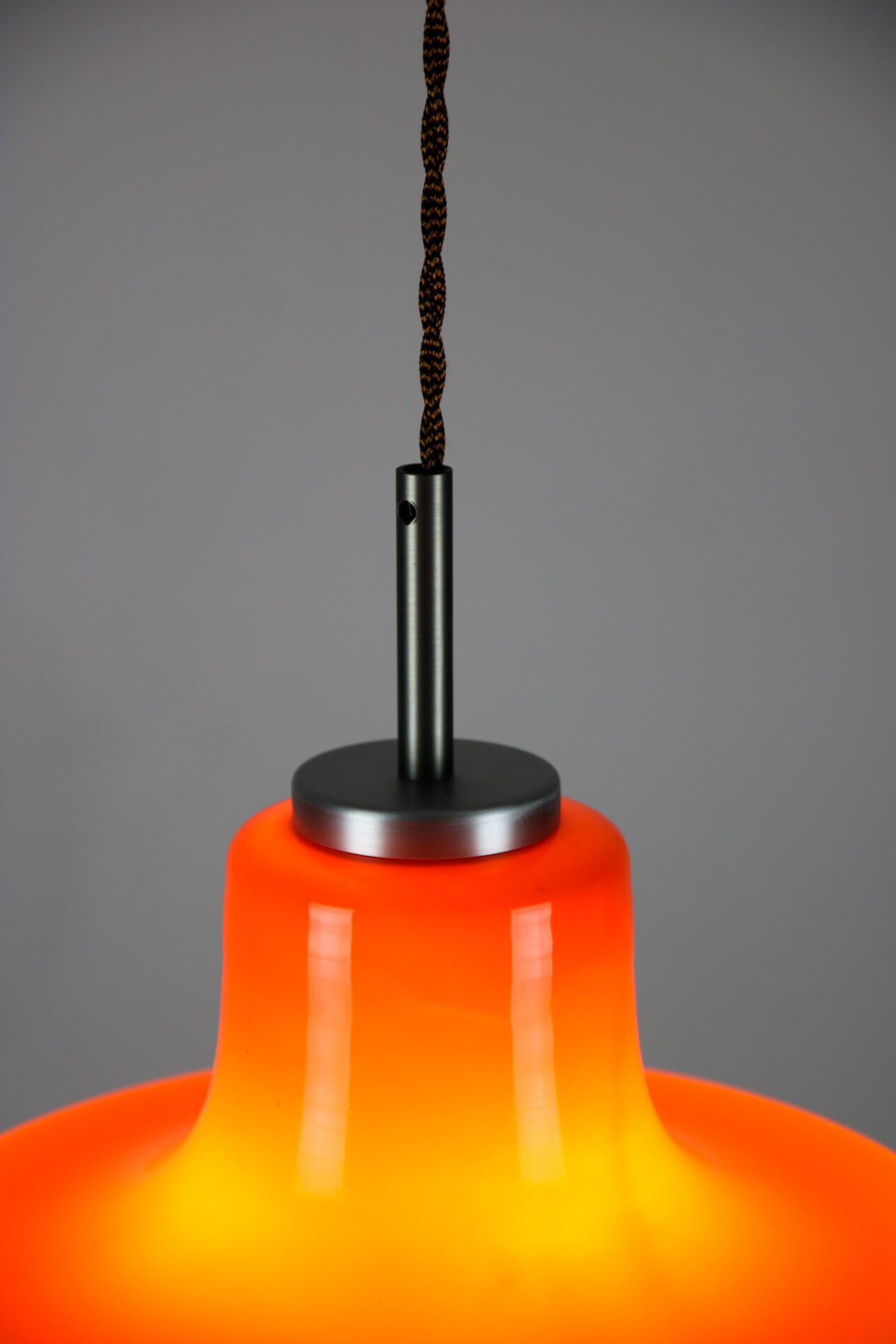 Mid-century orange glass pendant lamp