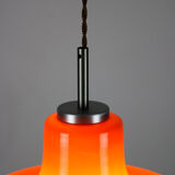 Suspension en verre orange du milieu du siècle
