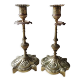 Paire de bougeoirs flambeaux XIXème siècle